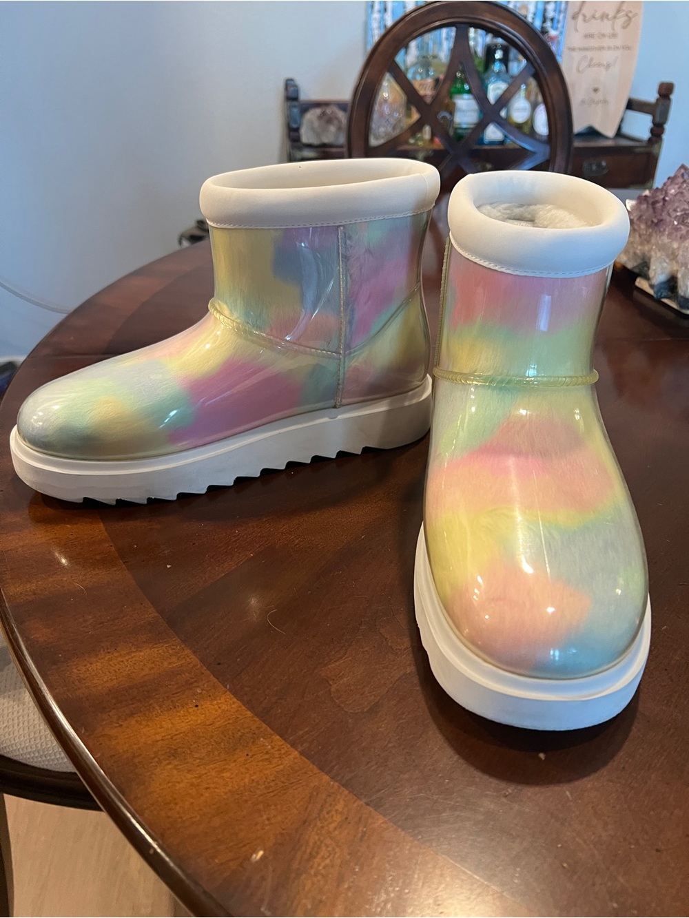 Women’s Koolaburra Pastel Iridescent Ankle Boots - Plush Lining